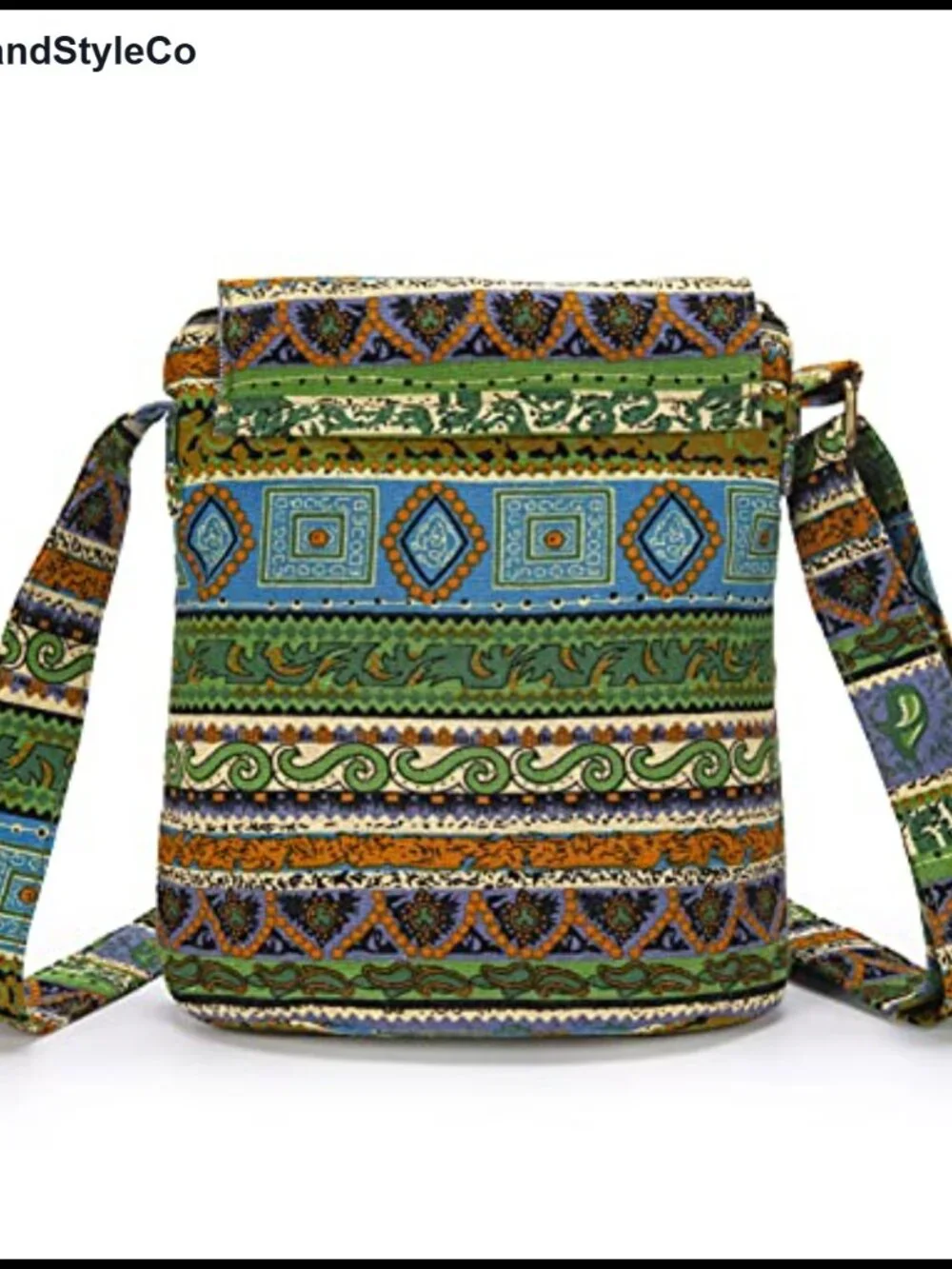 Canvas Boho Crossbody Bag with Adjustable Strap